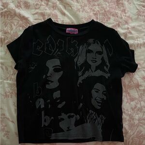 Edikted Black Graphic Crop Top